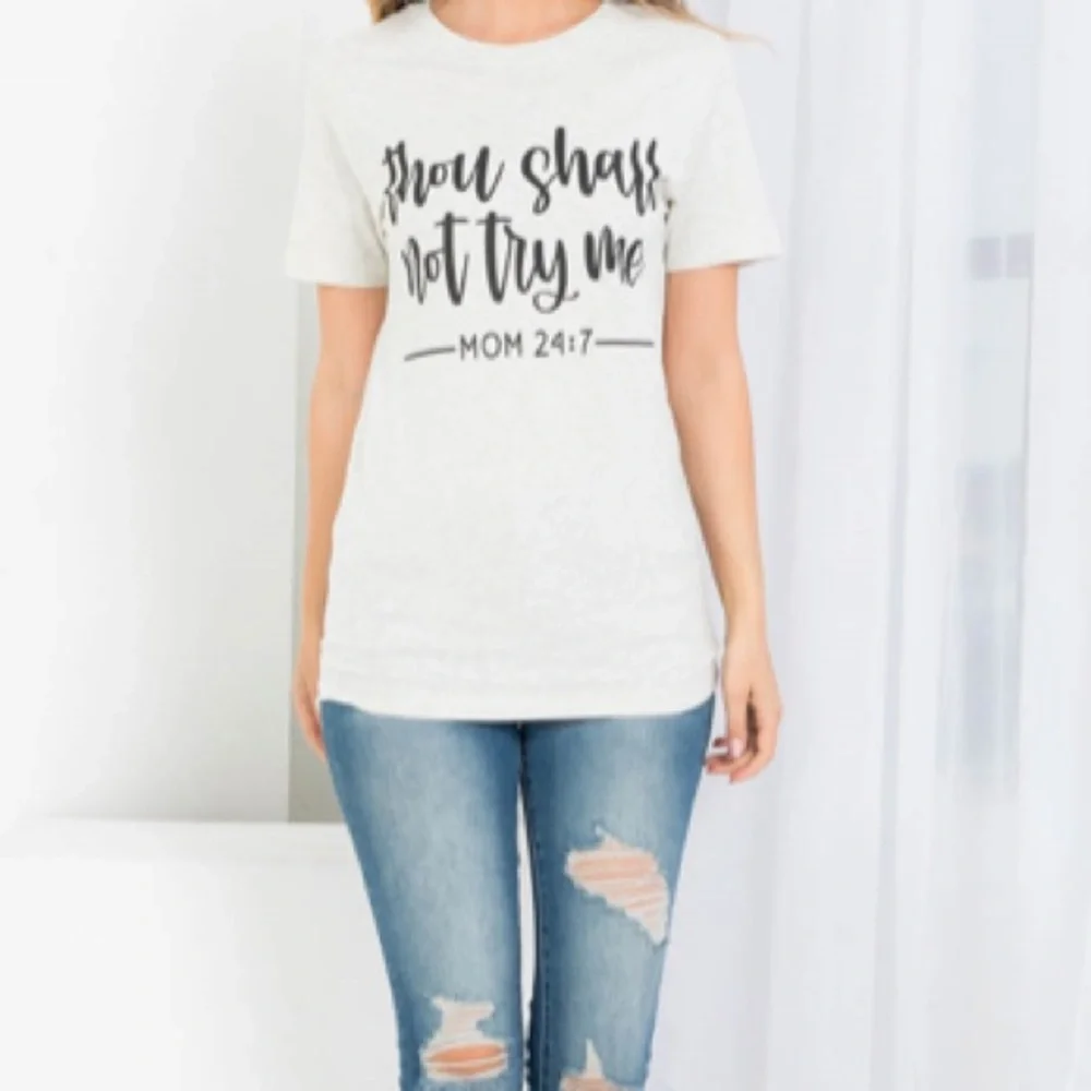 ‘Thou Shall Not Try Me’ Short Sleeve Graphic Tee - Picture 7 of 8